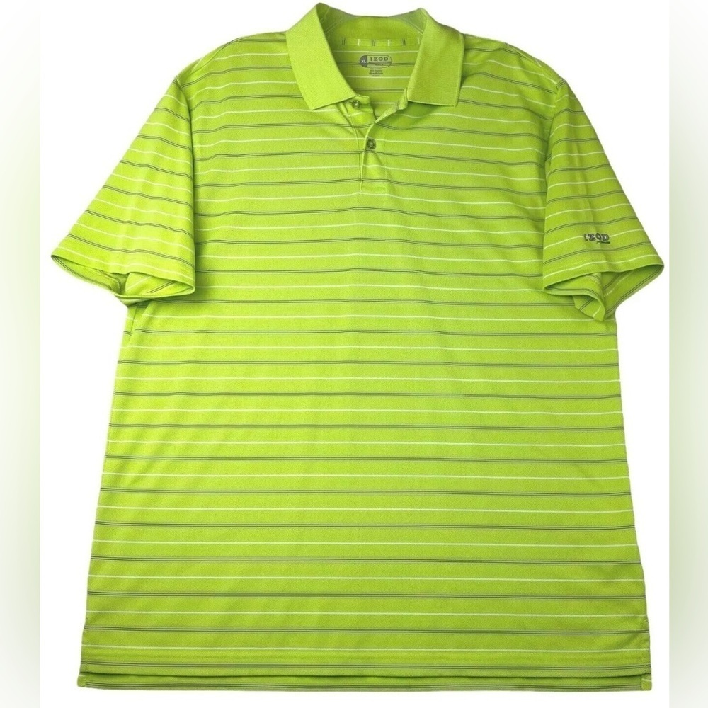 Mens IZOD Golf Performance L, green, blue and yellow, golf polo athletic